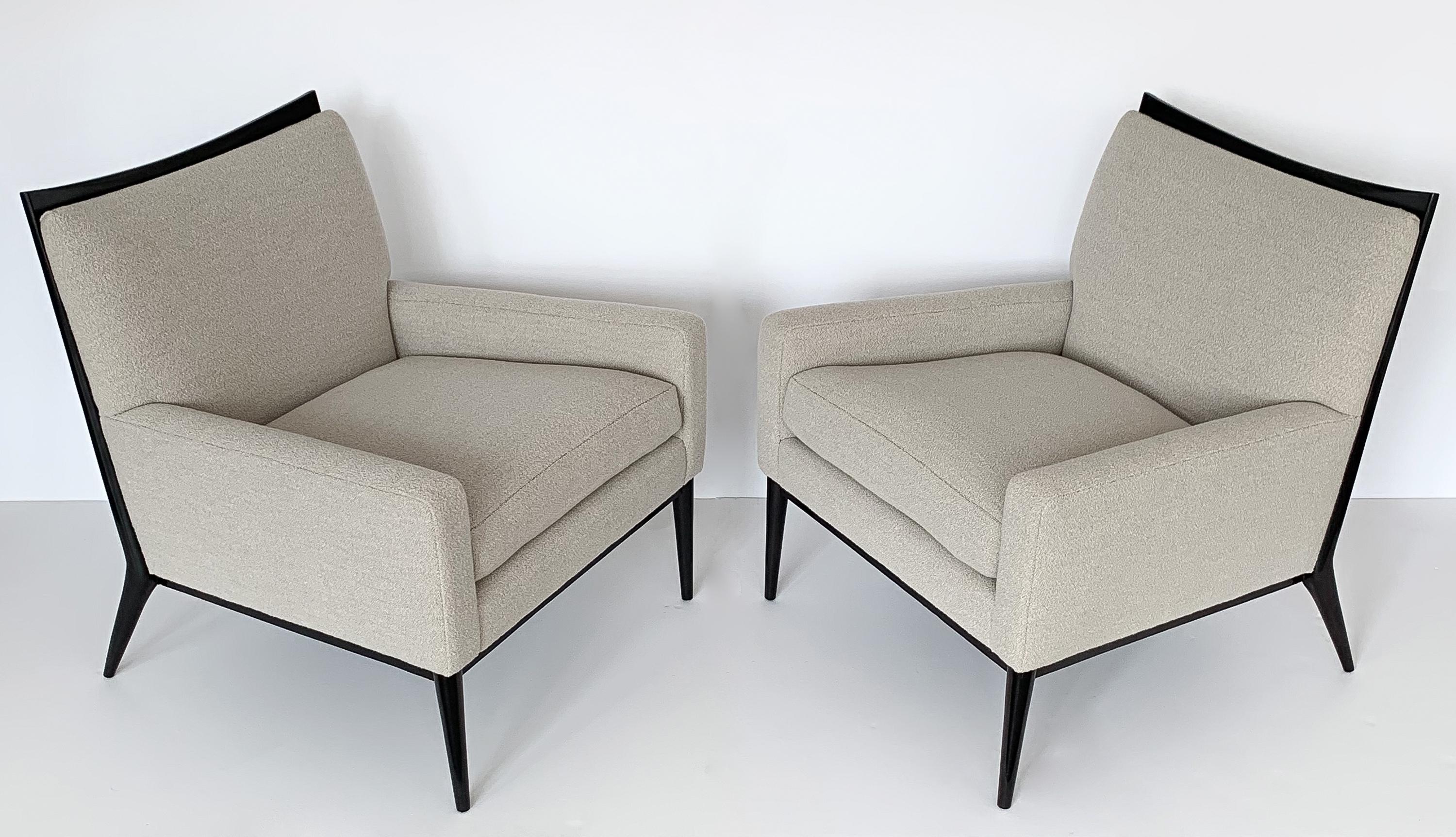 Ebonized Pair of Paul McCobb Lounge Chairs for Directional