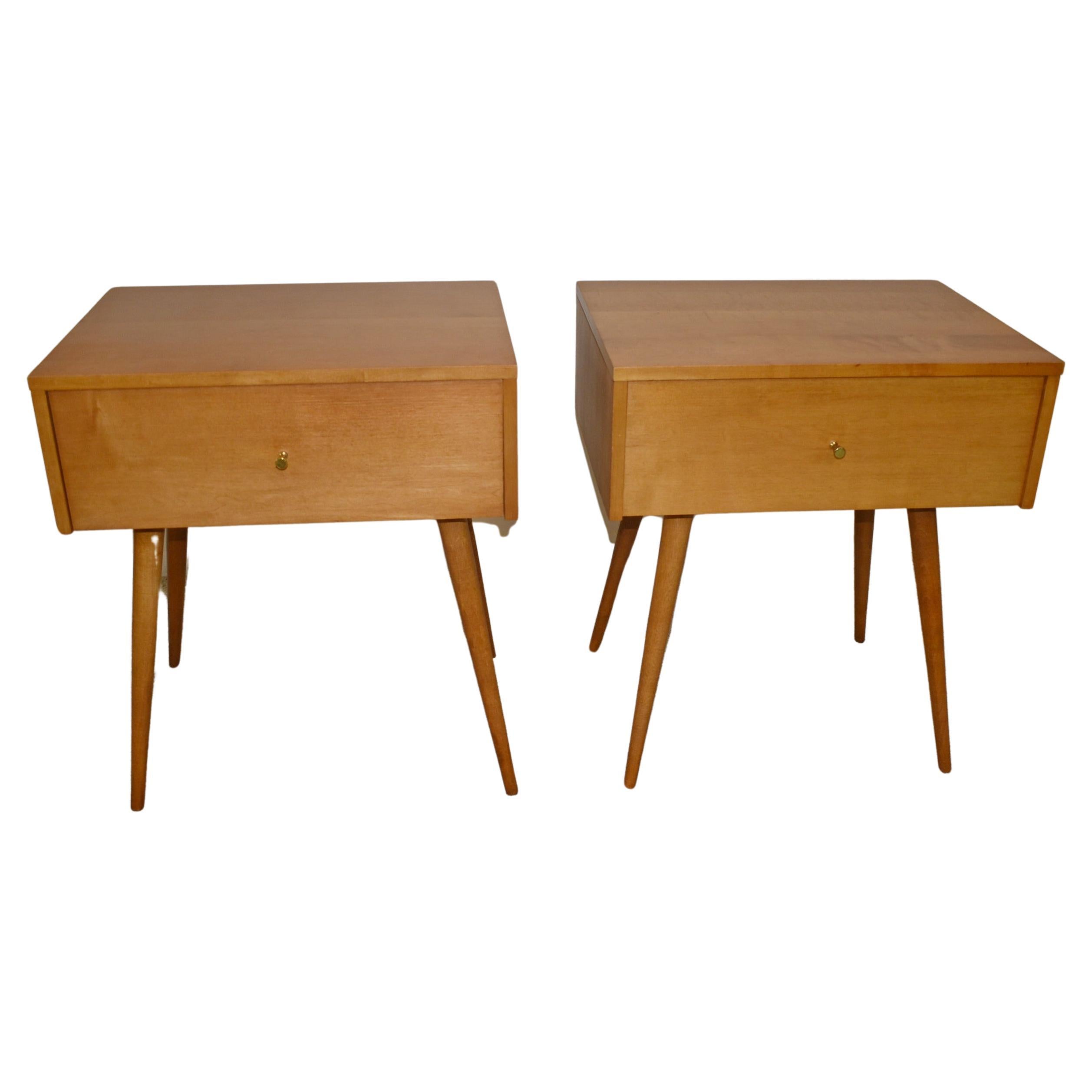 Pair Paul McCobb Maple Nightstands Planner Group Winchendon Furniture For Sale