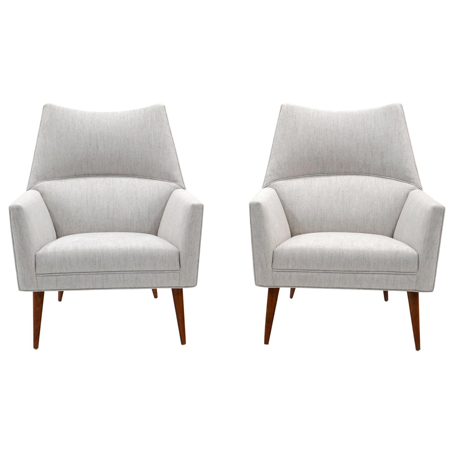 Unique Pair Of Paul Mccobb Style Corduroy Lounge Chairs At 1stdibs
