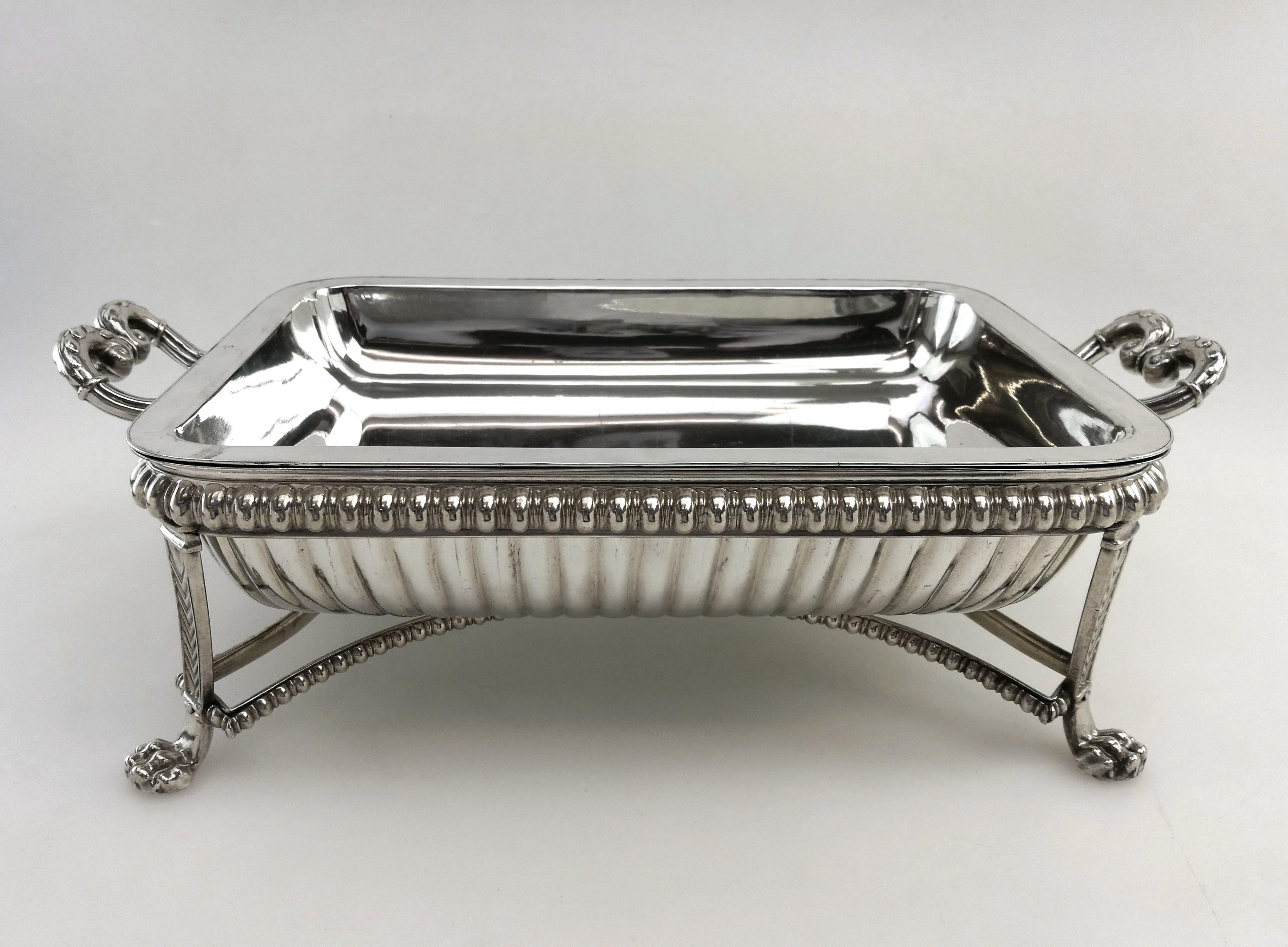 Pair Paul Storr Georgian Sterling Silver Entree Dishes on Stands 1810 Serving 4