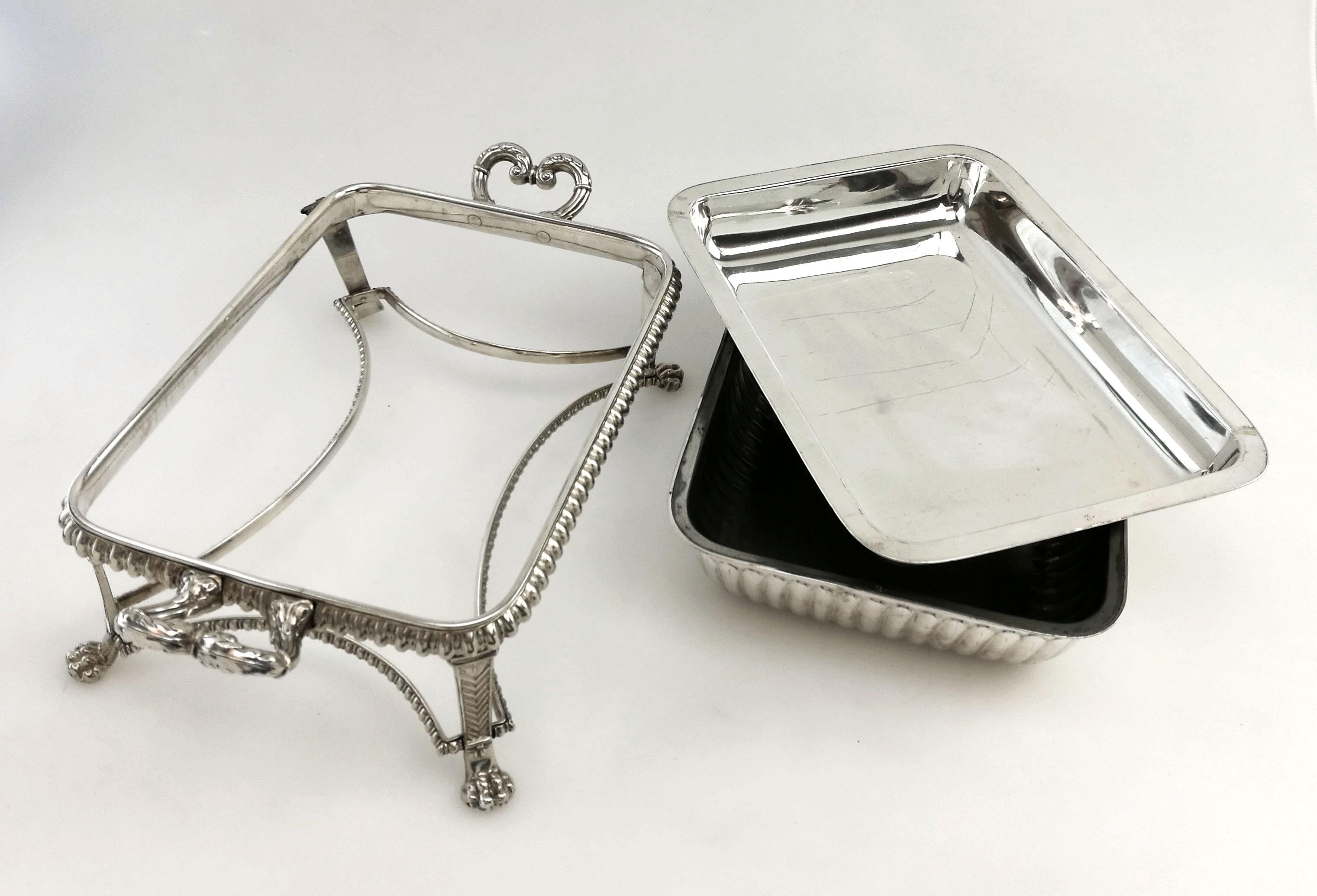 Pair Paul Storr Georgian Sterling Silver Entree Dishes on Stands 1810 Serving 3