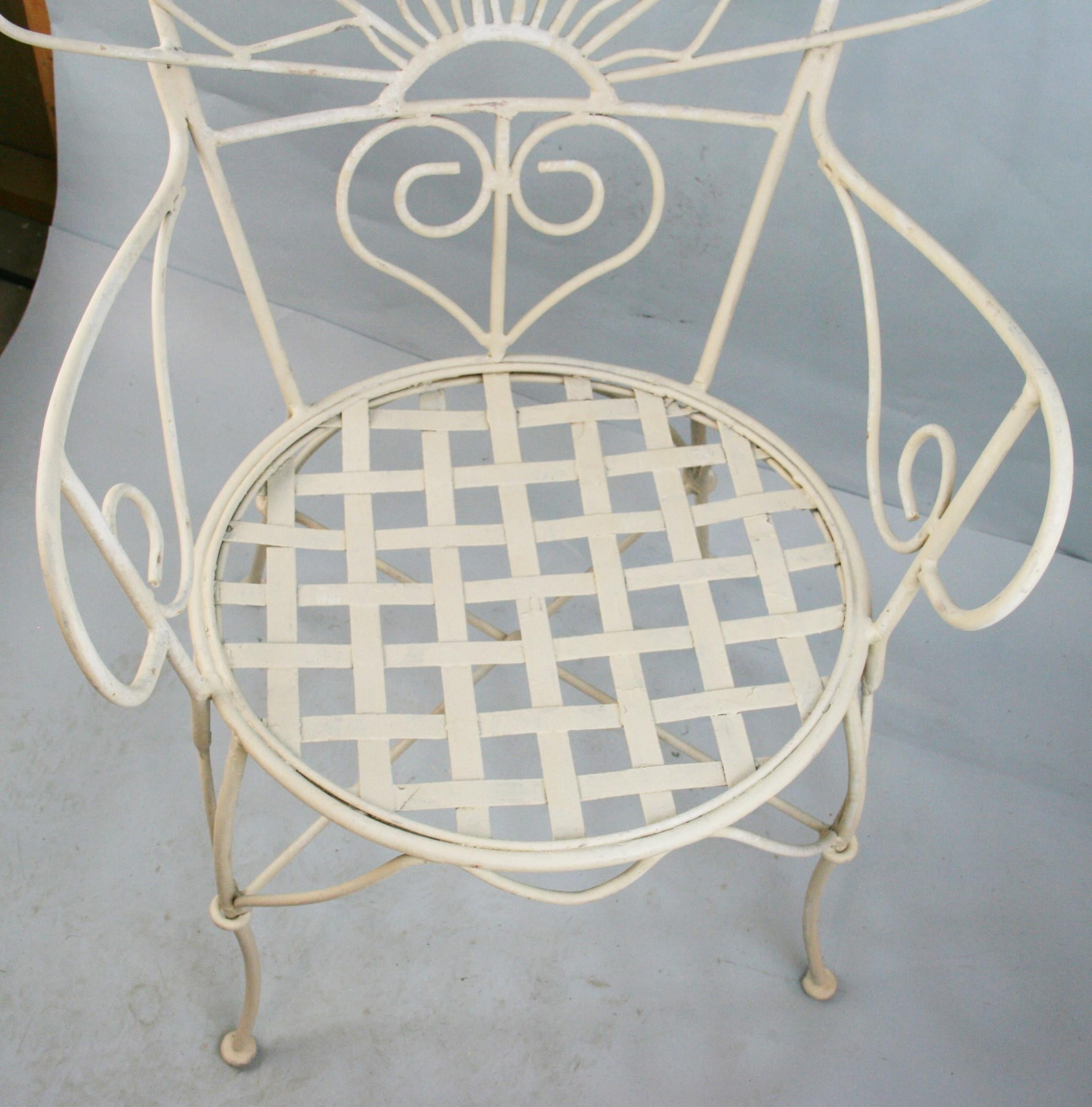 Pair Peacock Metal Garden Chairs For Sale 2