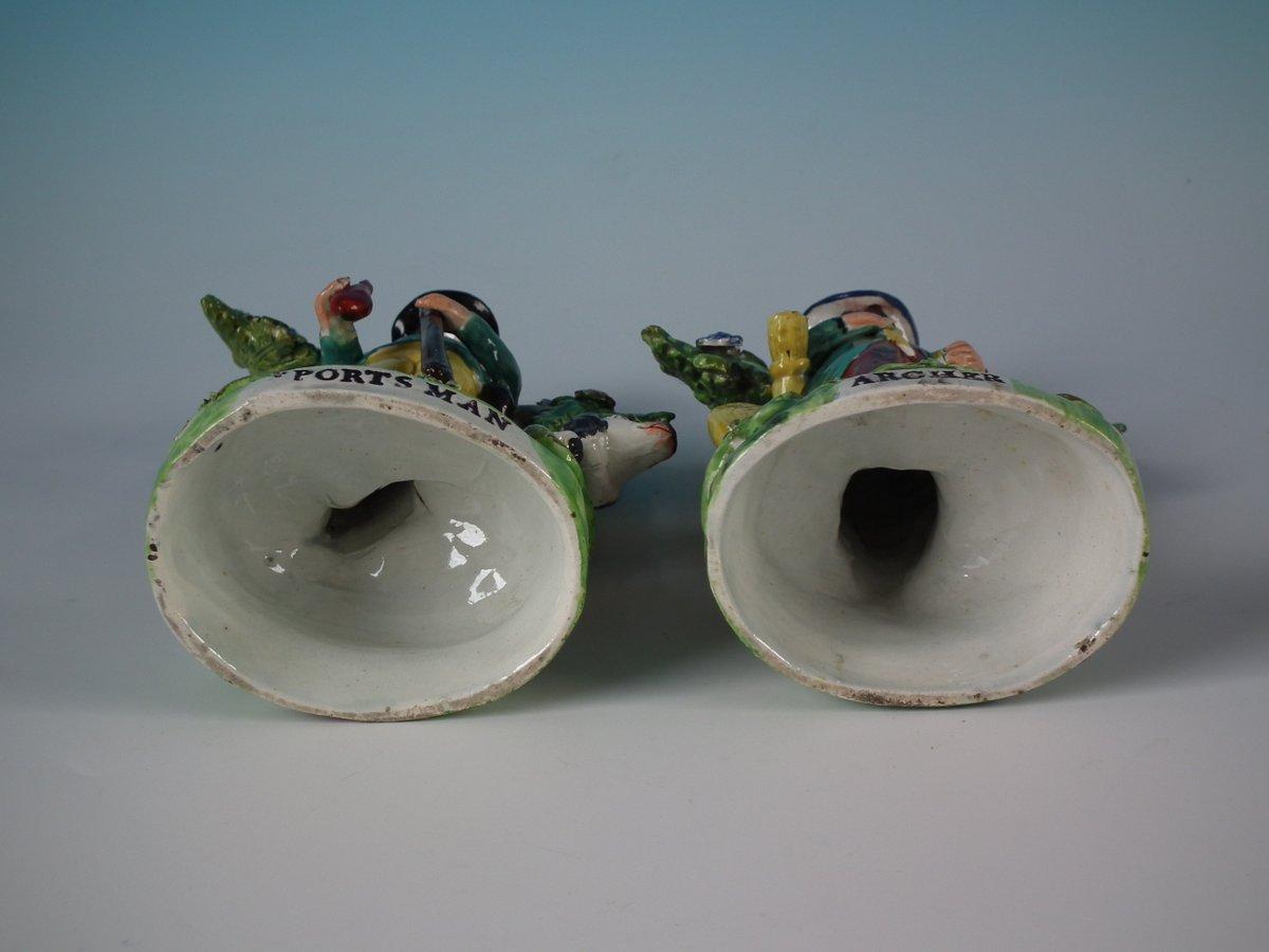 Pair of Pearlware Staffordshire 'Sports Man' & 'Archer' Figures 12