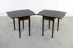 Pair Pembroke Tables Mahogany Side Table Inlay