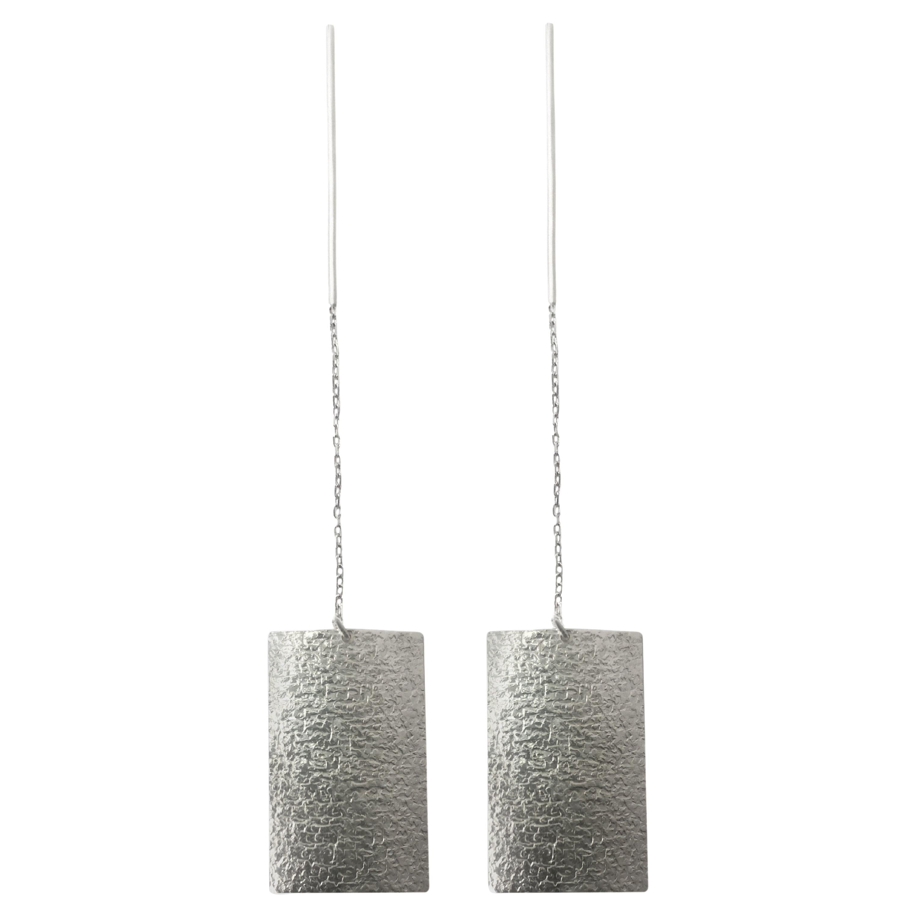 Par colgante contemporáneo enhebradores cadena pendientes minimalista Plata dorada