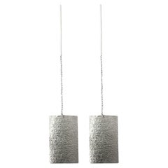 Pair pendant contemporary threaders chain earrings with minimalistic texture