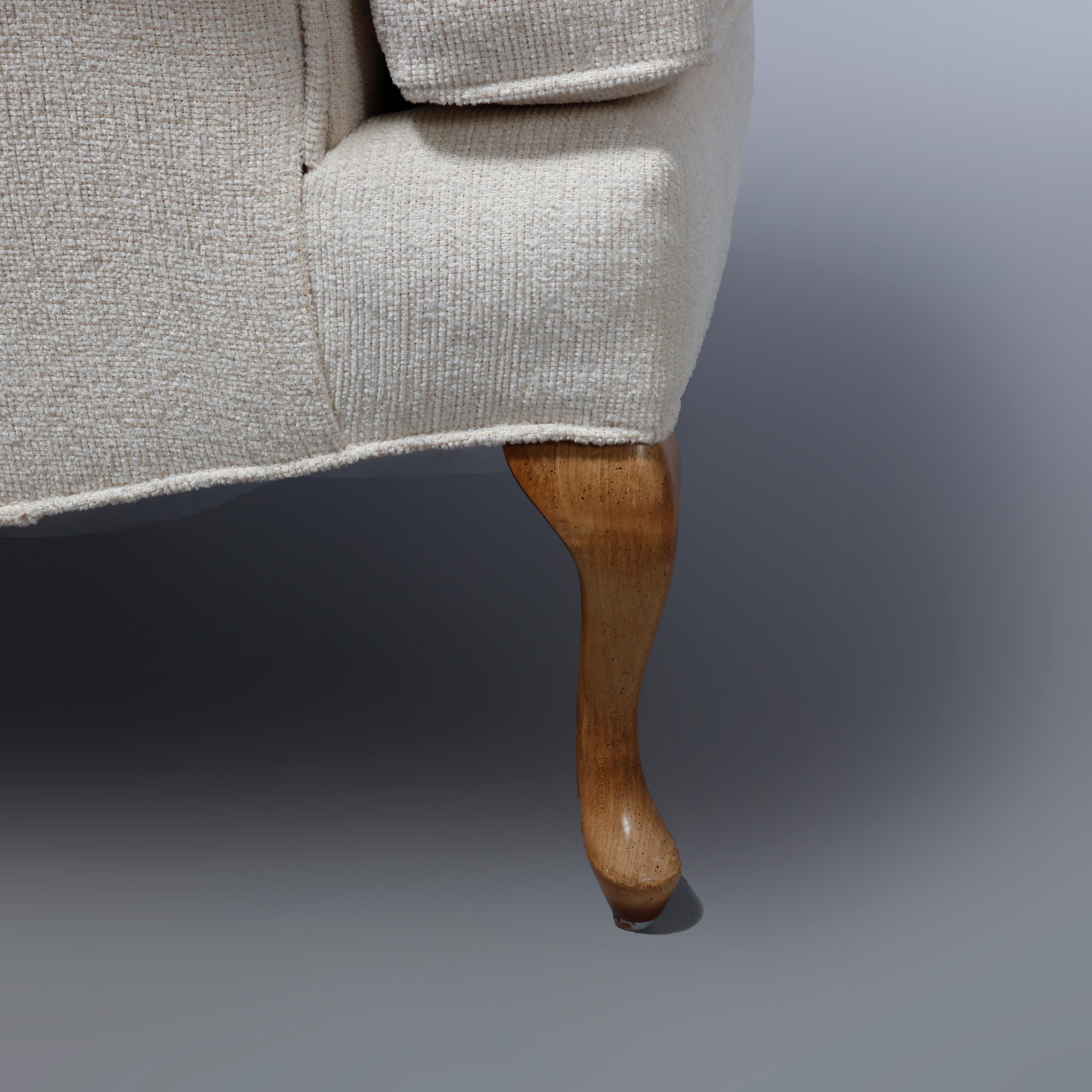 20th Century Pair Pennsylvania House Queen Anne Style Upholstered Wingback Armchairs, 20th C