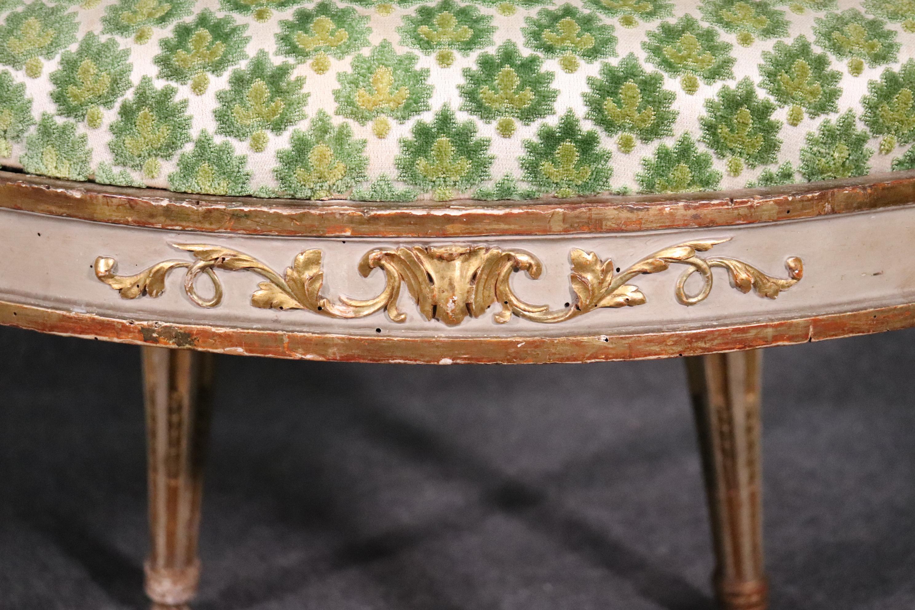 Pair of Period French 1780s Era Louis XVI Paint Decorated Gilded Side Chairs 9