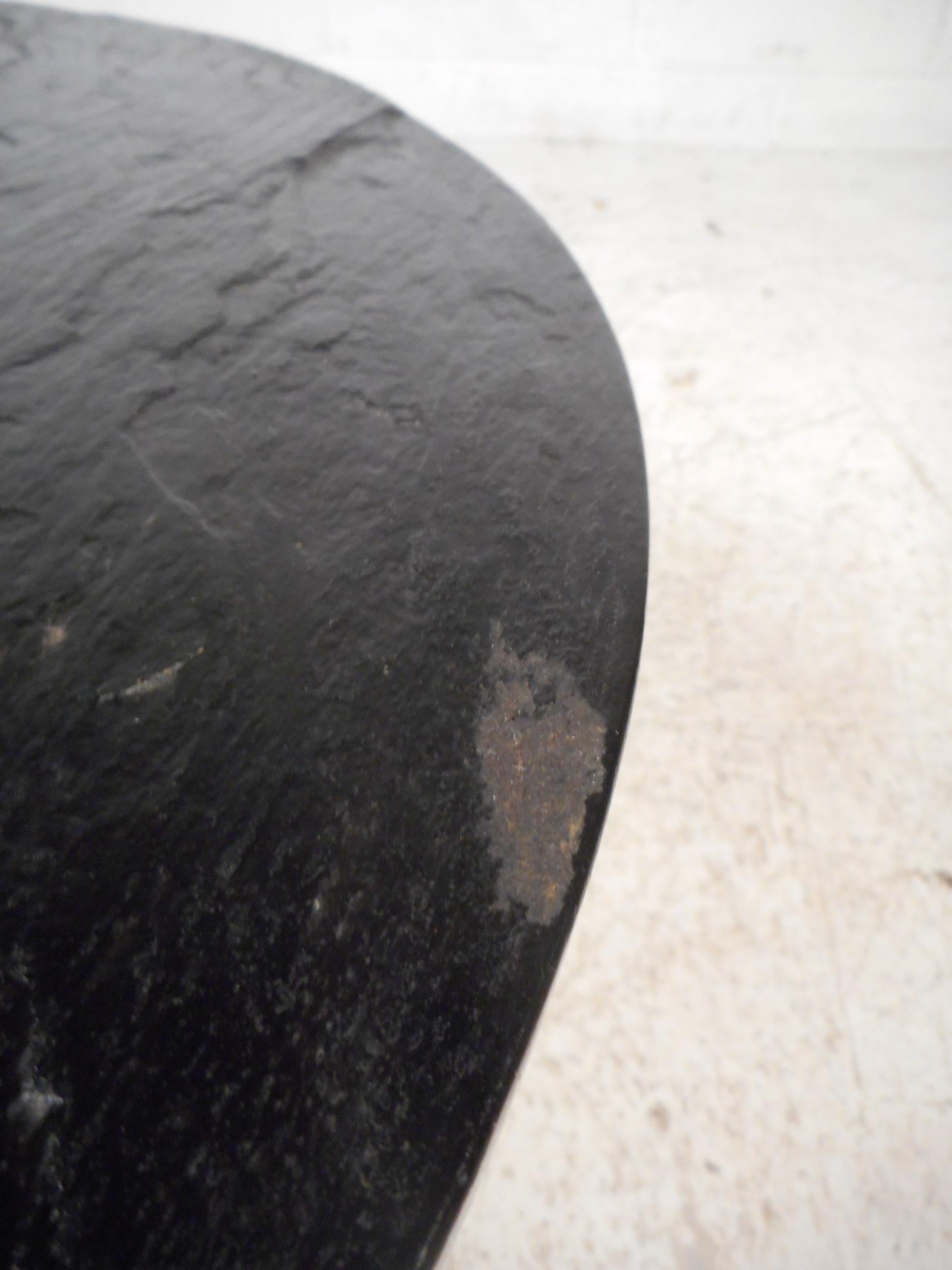 Pair of Petite Midcentury Slate Top Tables after Fred Kemp 1