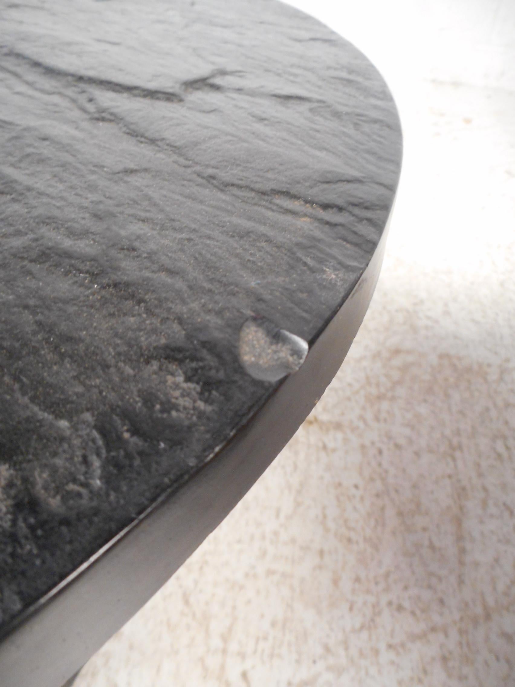 Pair of Petite Midcentury Slate Top Tables after Fred Kemp 4