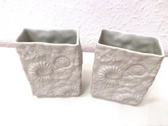 Pair of Petite Midcentury Bisque Fossil Vases by Kaiser Porcelain, Germany 1970s