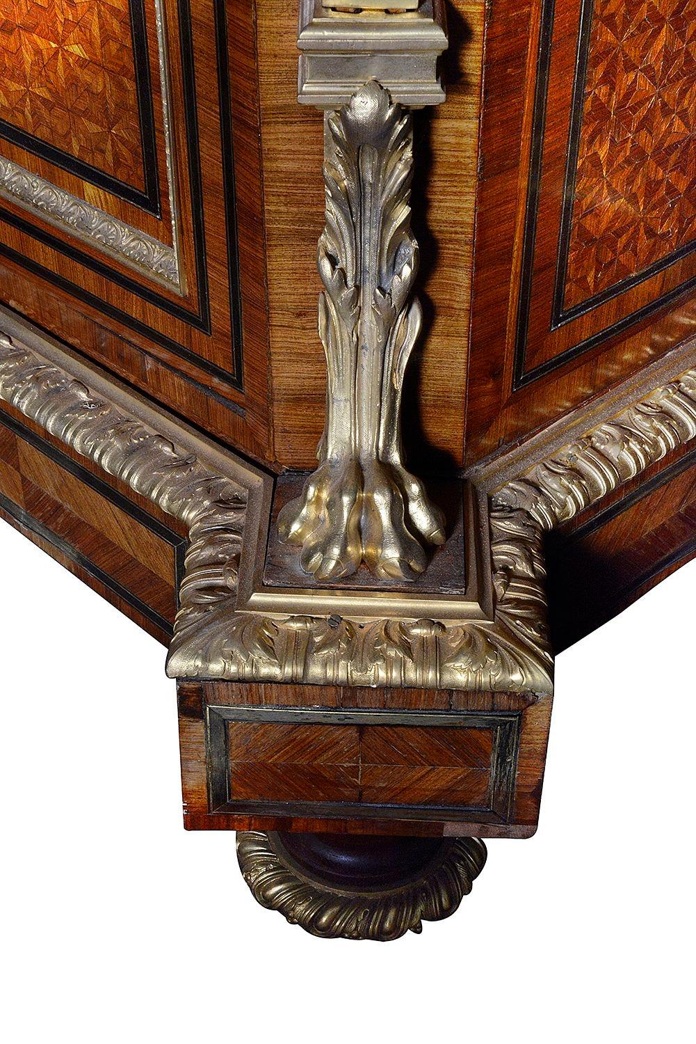 Mahogany Pair Petra dura inlaid side cabinets, 19th Century. For Sale