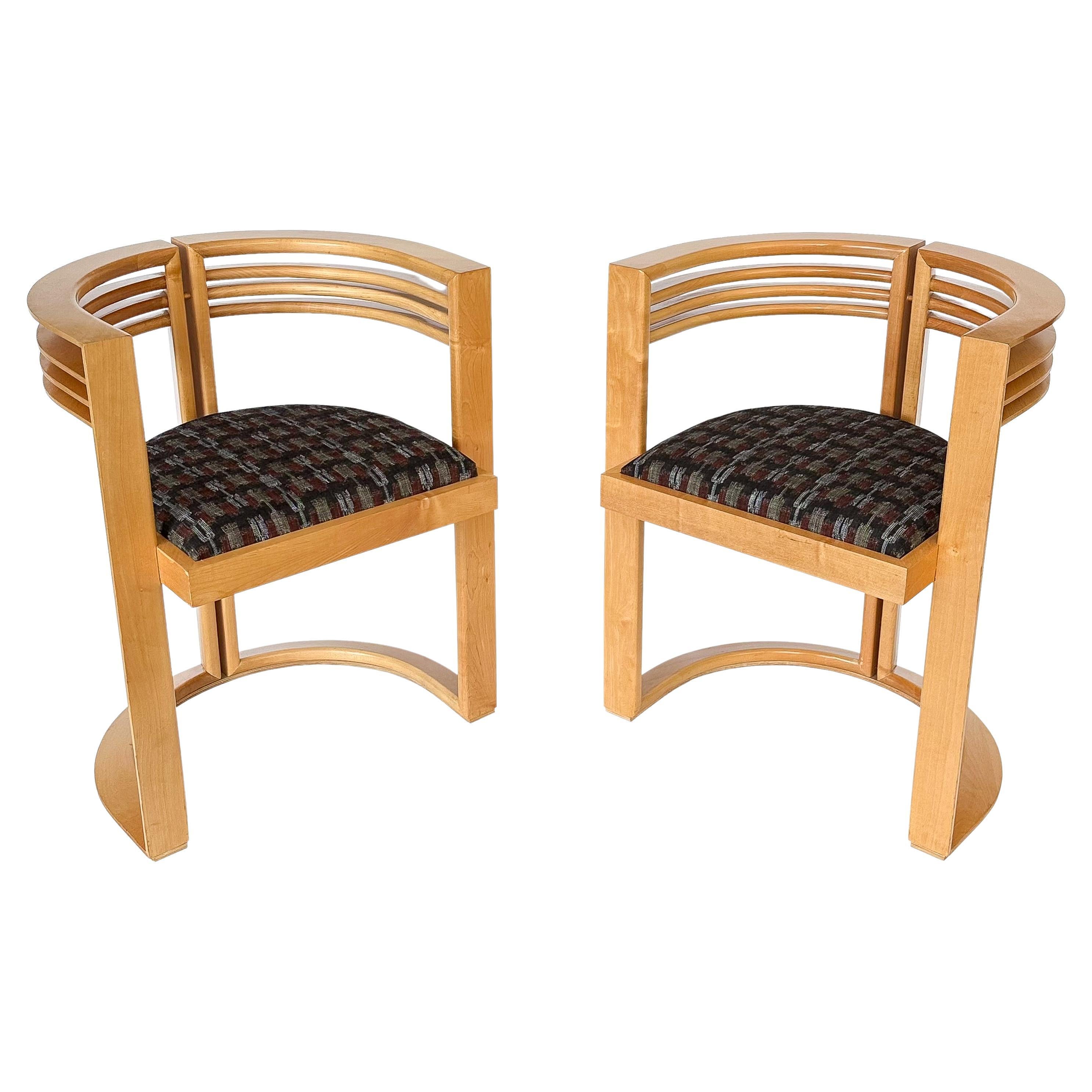 Pair "Petro" Sculptural Armchairs in Maple by Joe Agati For Sale