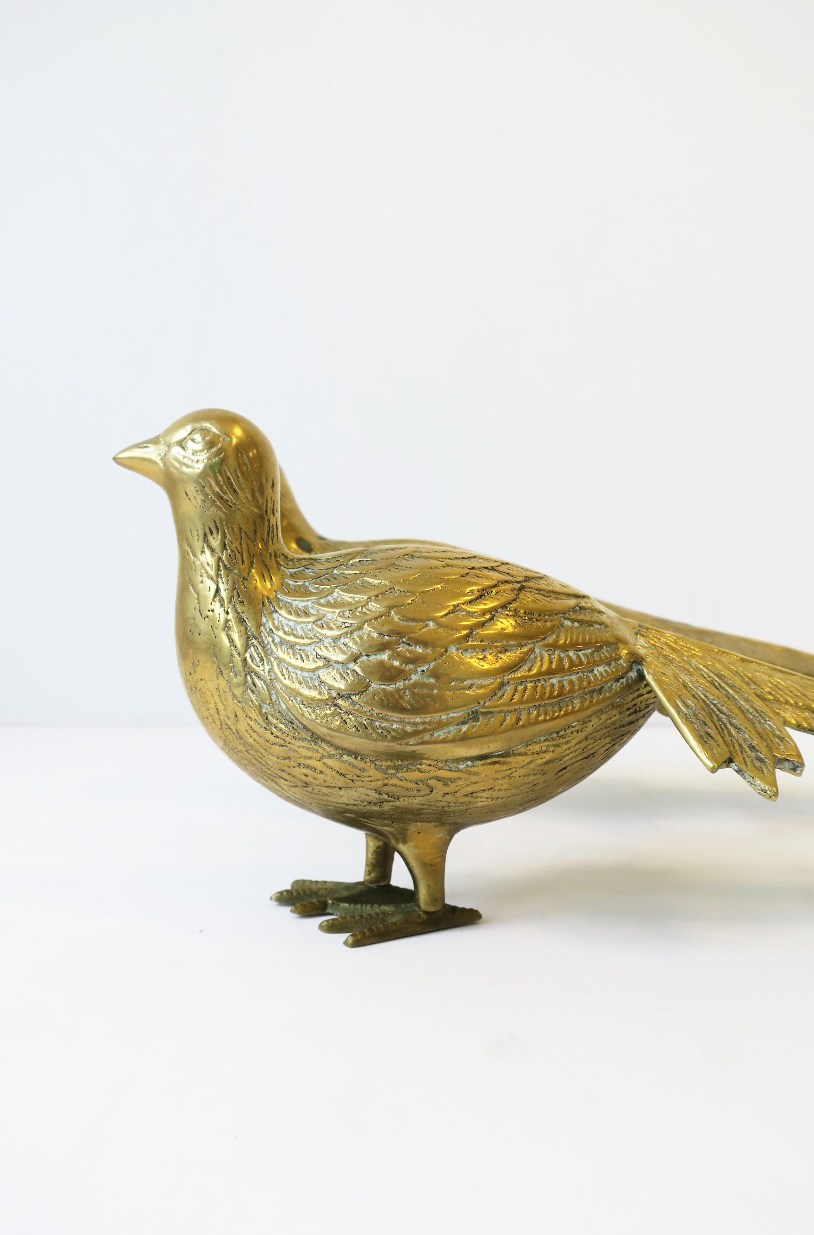 Pheasant Birds Brass Sculptures, Pair 4