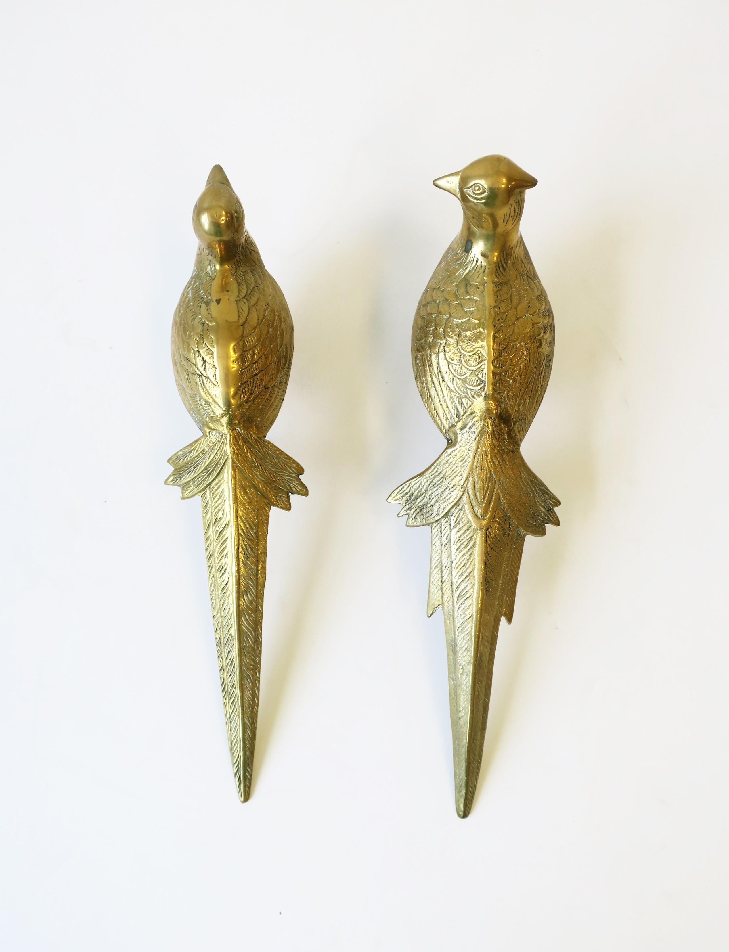 Pheasant Birds Brass Sculptures, Pair 6