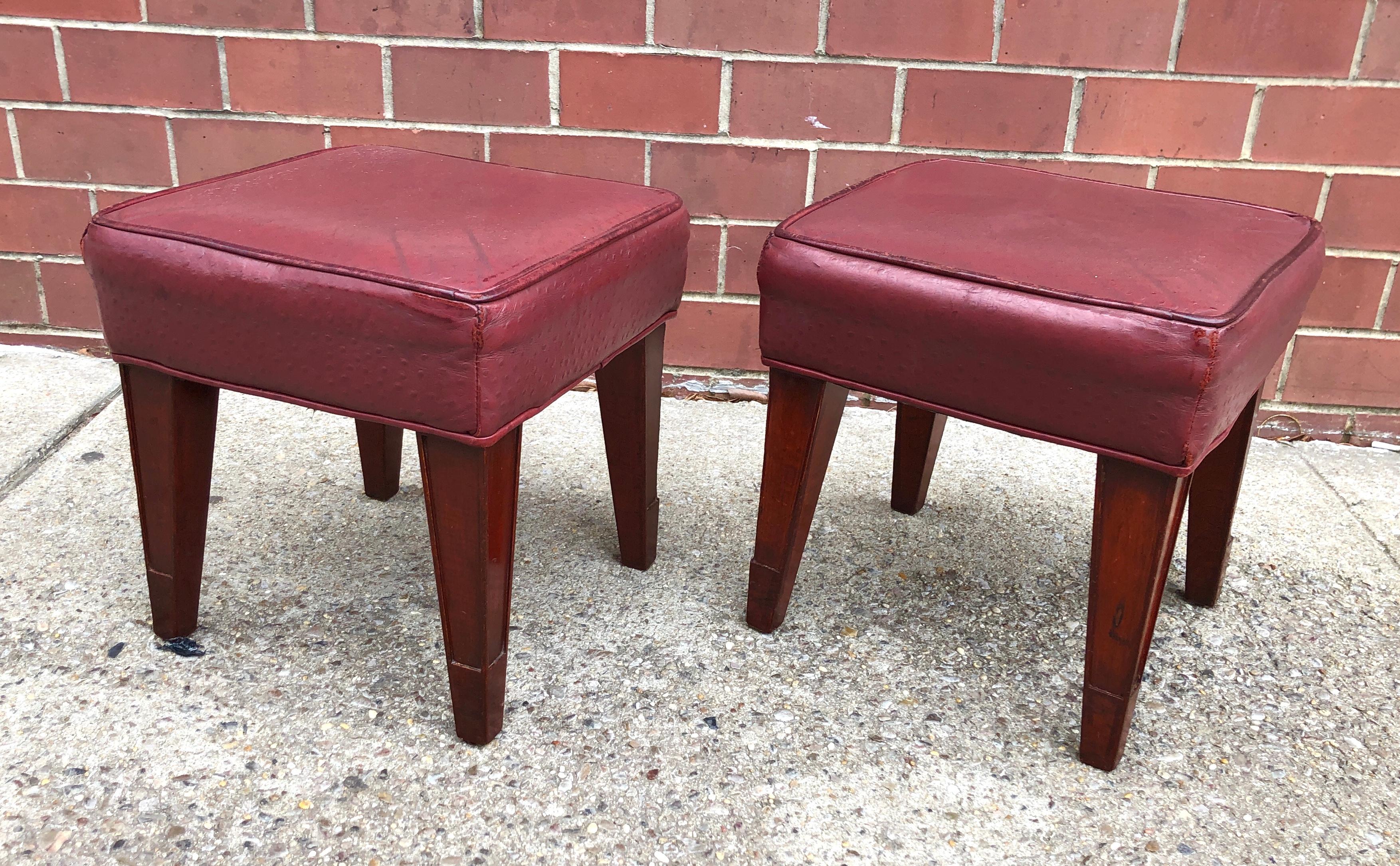 French Pair of Philippe Starck Custom Stools from the Clift Hotel, San Francisco For Sale