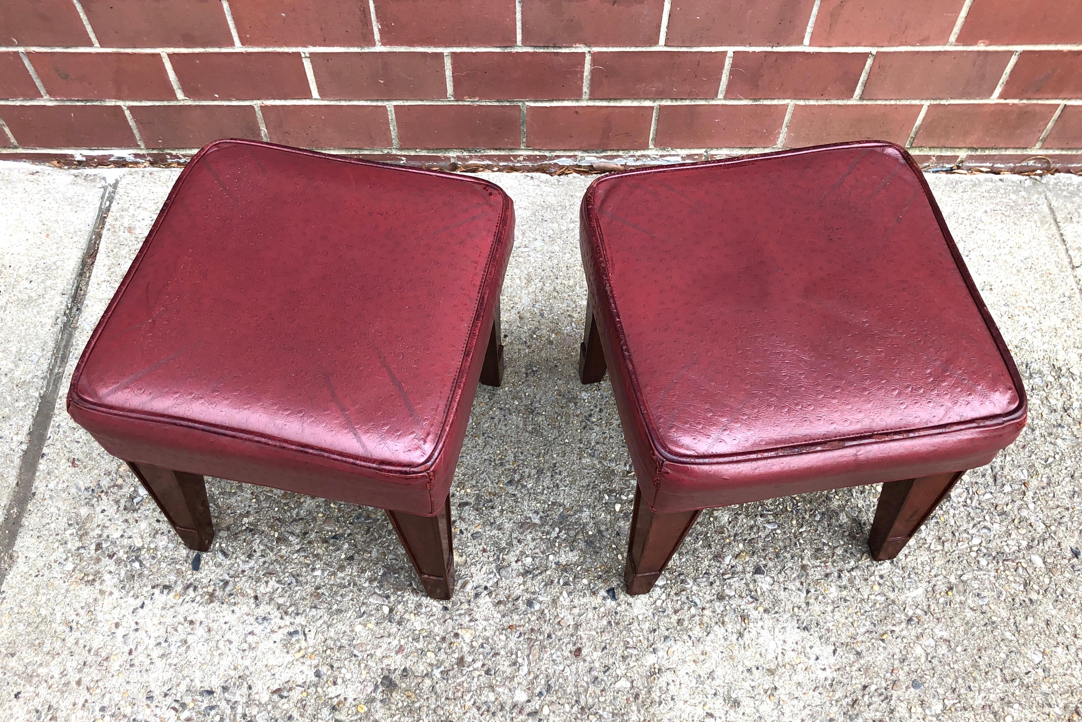 Pair of Philippe Starck Custom Stools from the Clift Hotel, San Francisco For Sale 1
