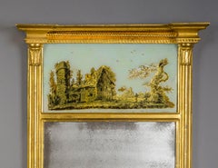 Pair Pier Mirrors with Églomisé Panels