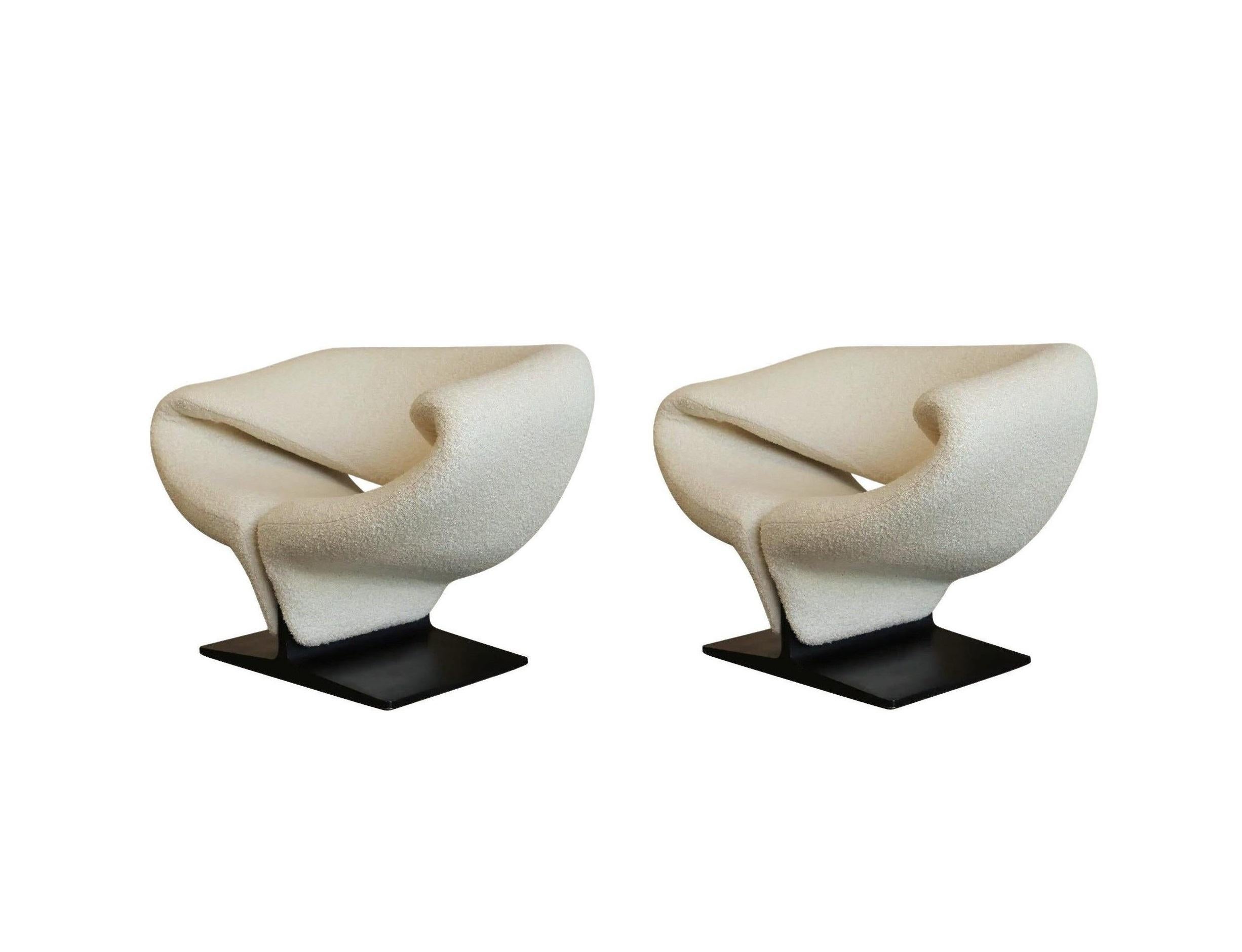 Mid-Century Modern Pair Pierre Paulin Ribbon Chairs for Artifort For Sale