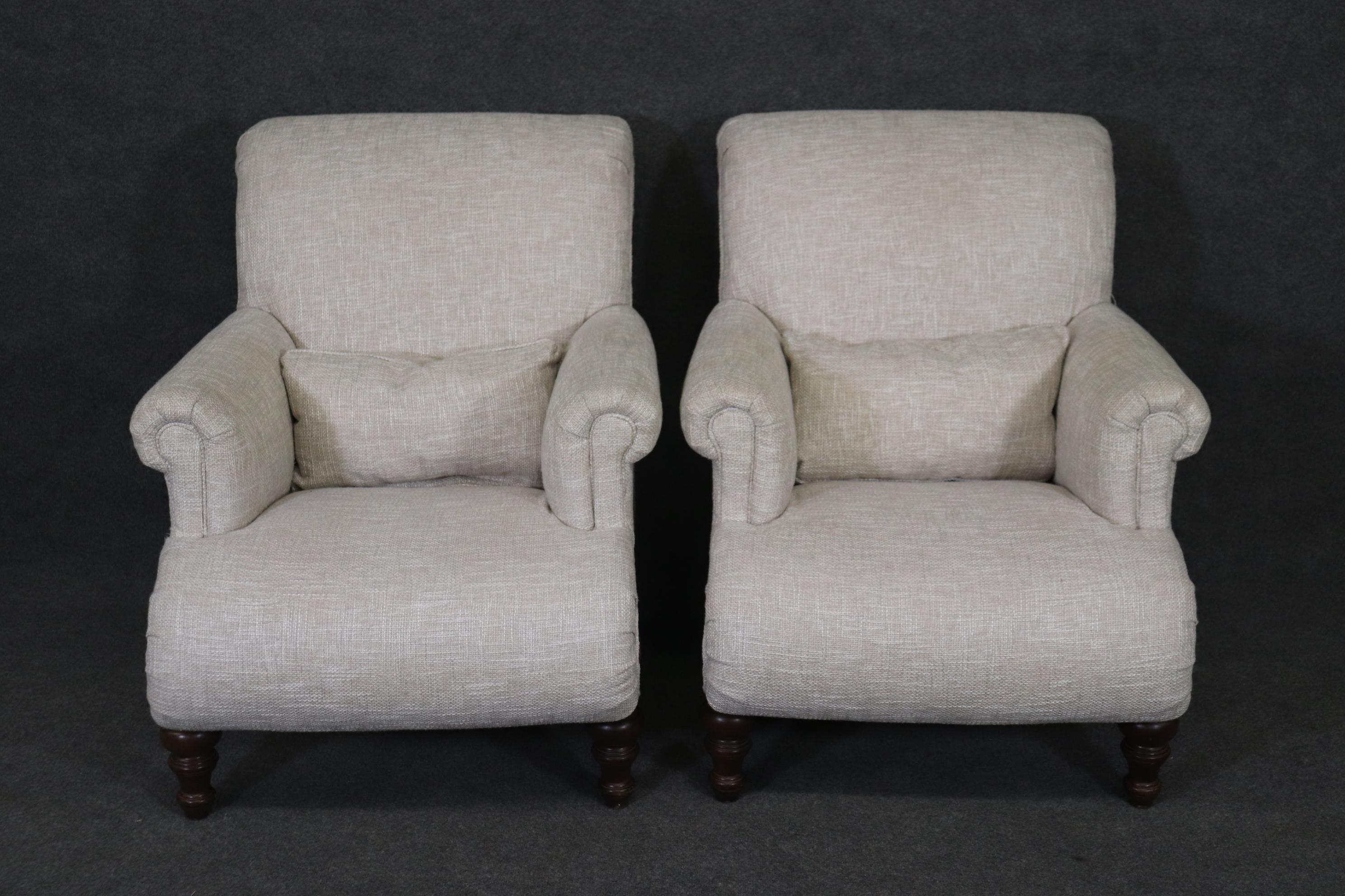 British Colonial Pair Plantation Campeche Style Lounge Chairs with Matching ottomans