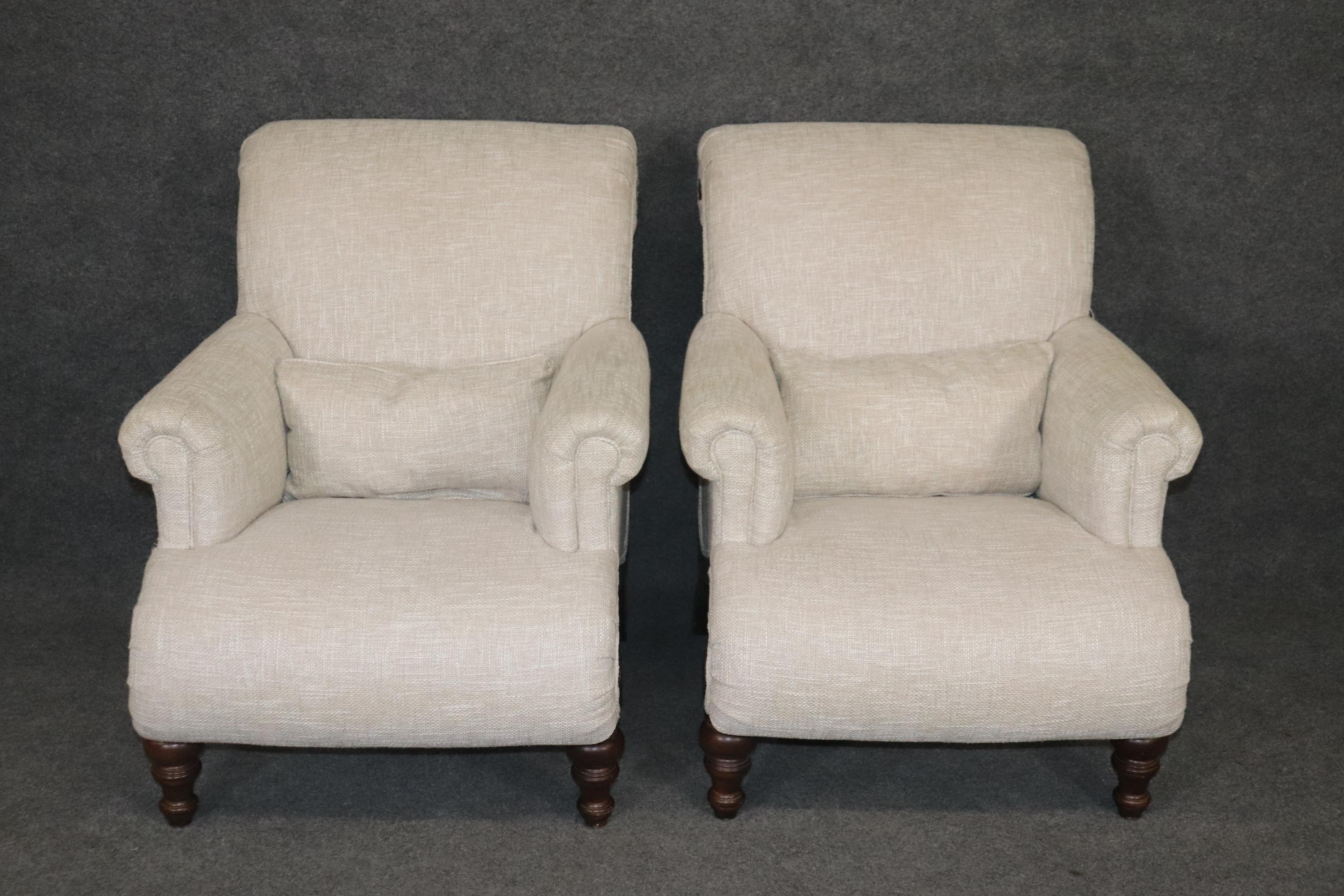 American Pair Plantation Campeche Style Lounge Chairs with Matching ottomans