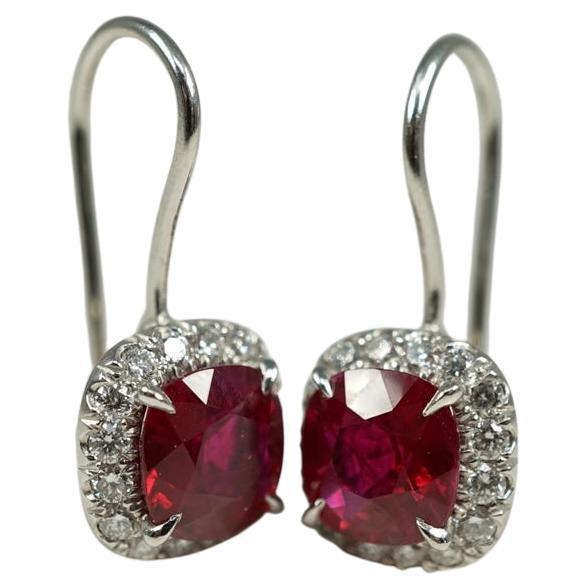 Natural heated sugar loaf ruby stud earrings Thai Vintage Style silver with gold plated 80's fashion