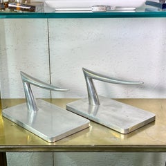 Pair Polished Aluminum Footrests by Philippe Starck