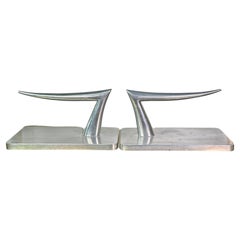 Pair Polished Aluminum Footrests by Philippe Starck