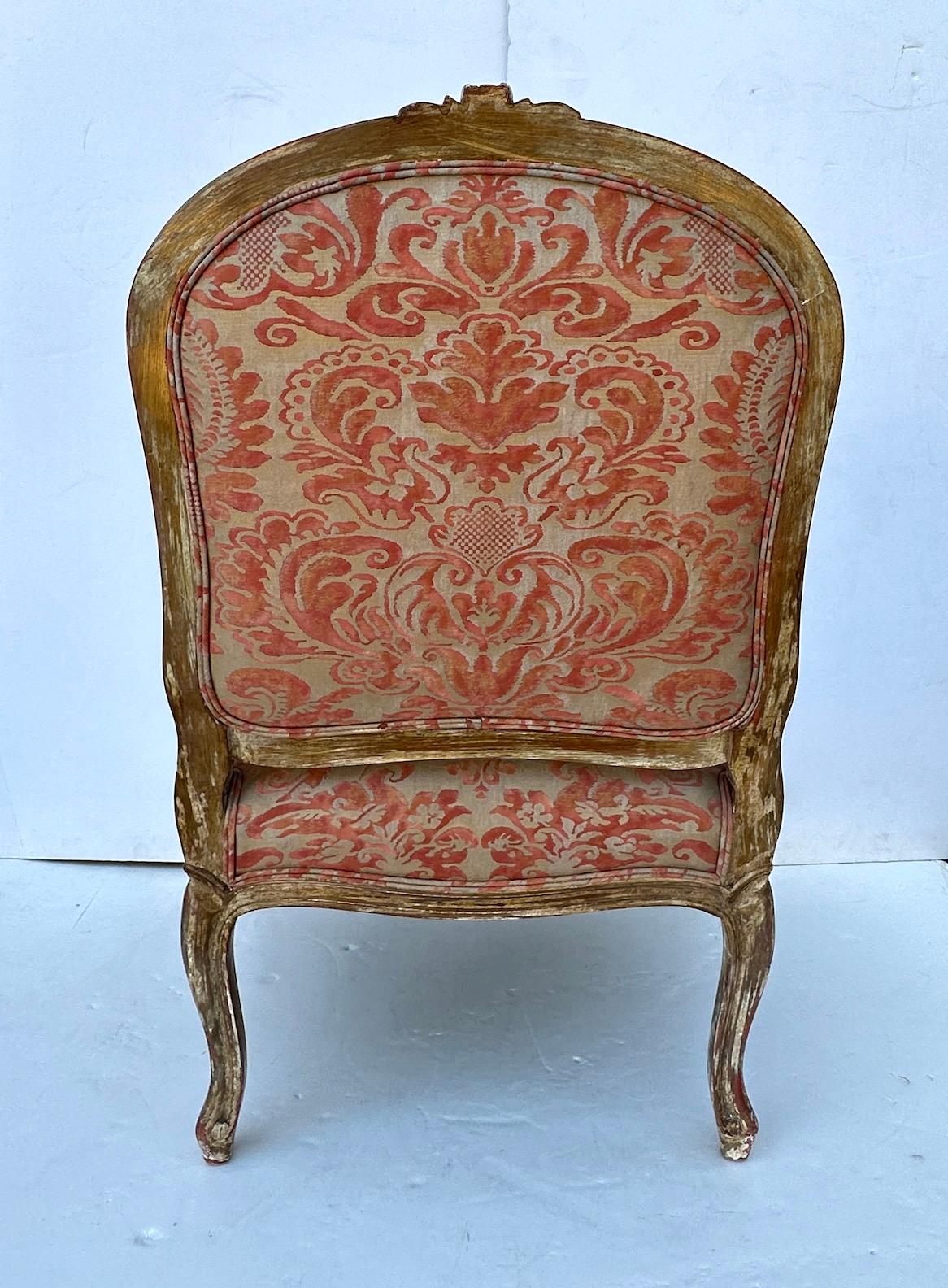 Pair Polychromed and Gilded Louis XV Style Armchairs  For Sale 4