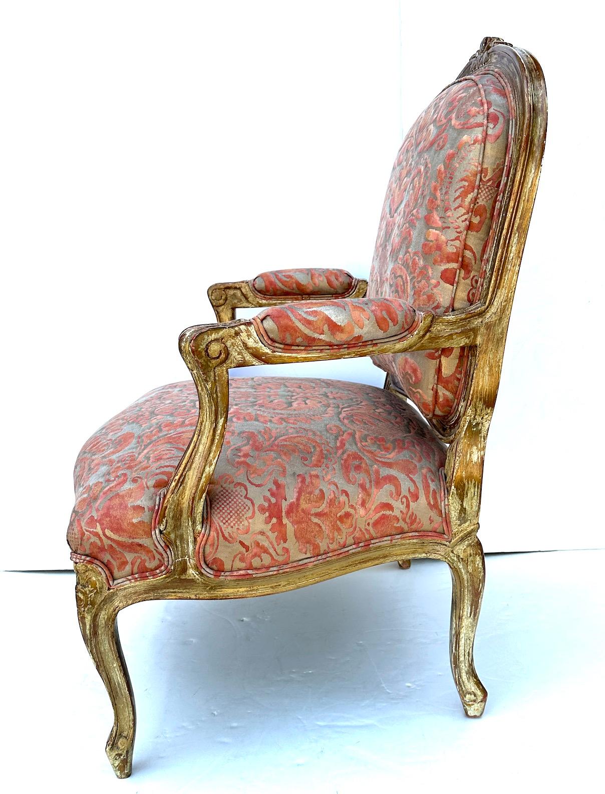 Pair Polychromed and Gilded Louis XV Style Armchairs  For Sale 3