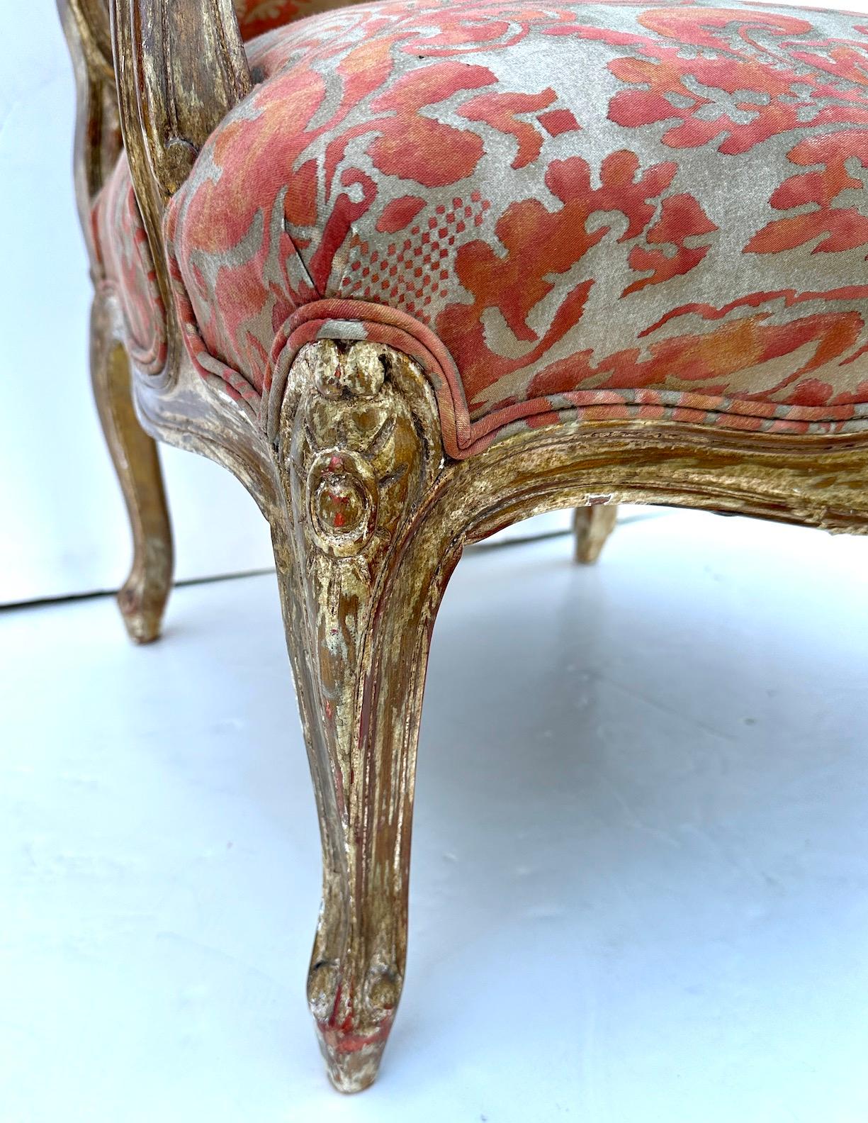 Pair Polychromed and Gilded Louis XV Style Armchairs  In Good Condition For Sale In Newport Beach, CA