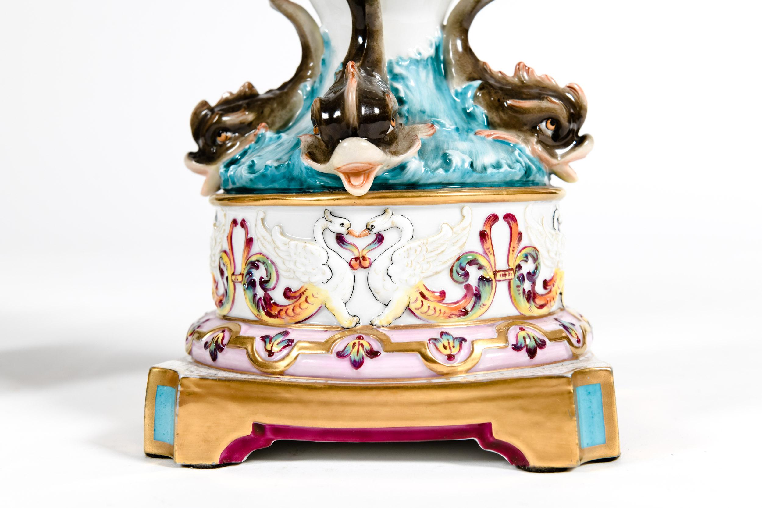 Pair Porcelain Covered Urns / Decorative Pieces 5