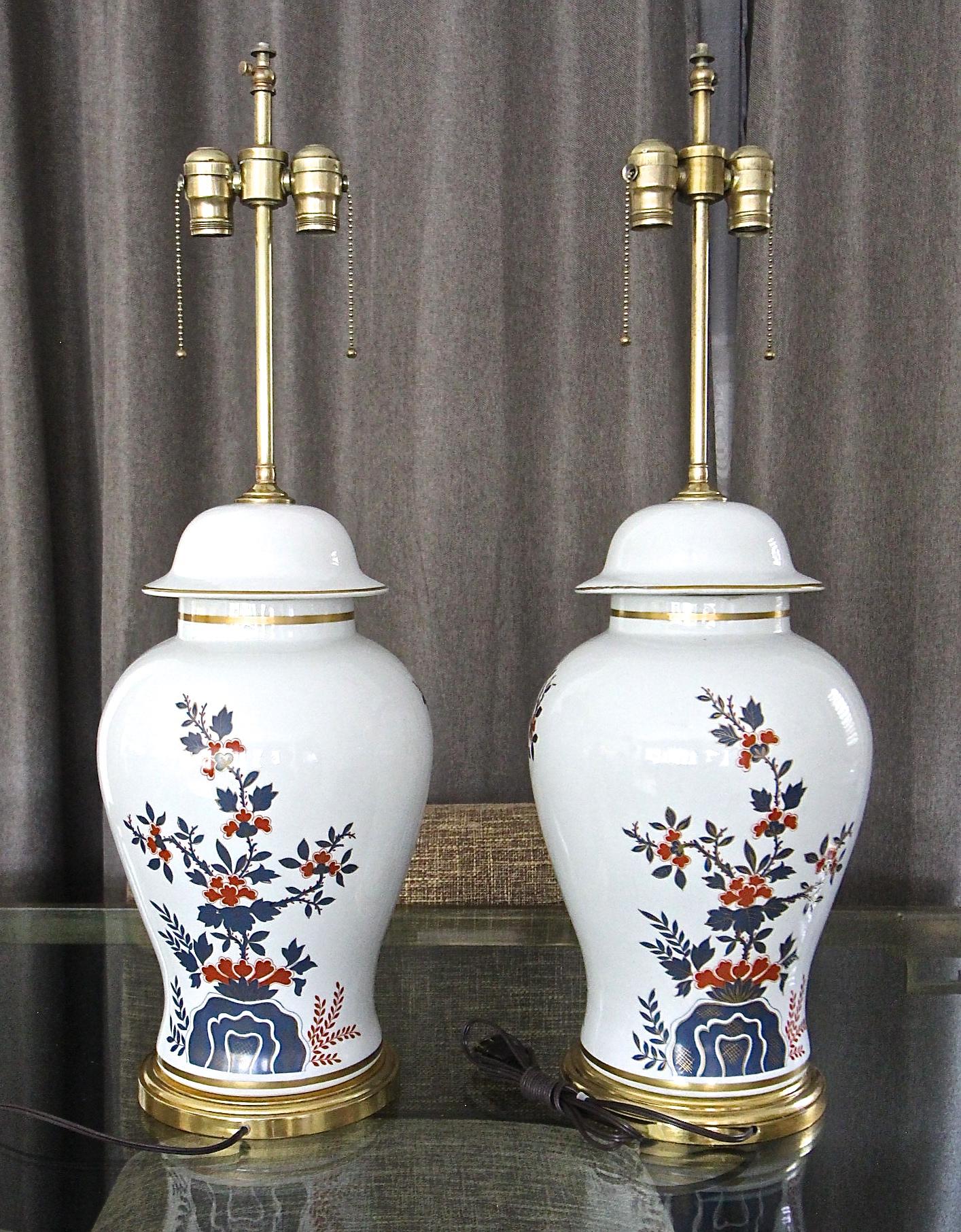 Pair Porcelain De Paris Chinoiserie Style Table Lamps 6