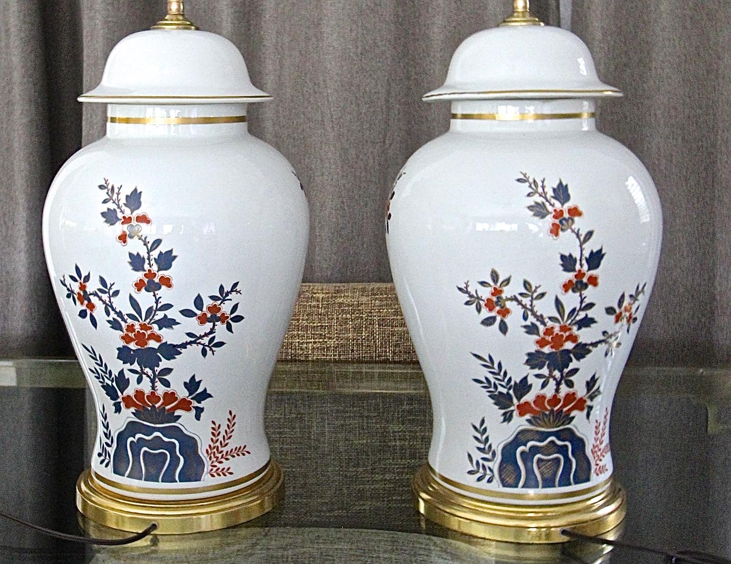 Pair Porcelain De Paris Chinoiserie Style Table Lamps 7