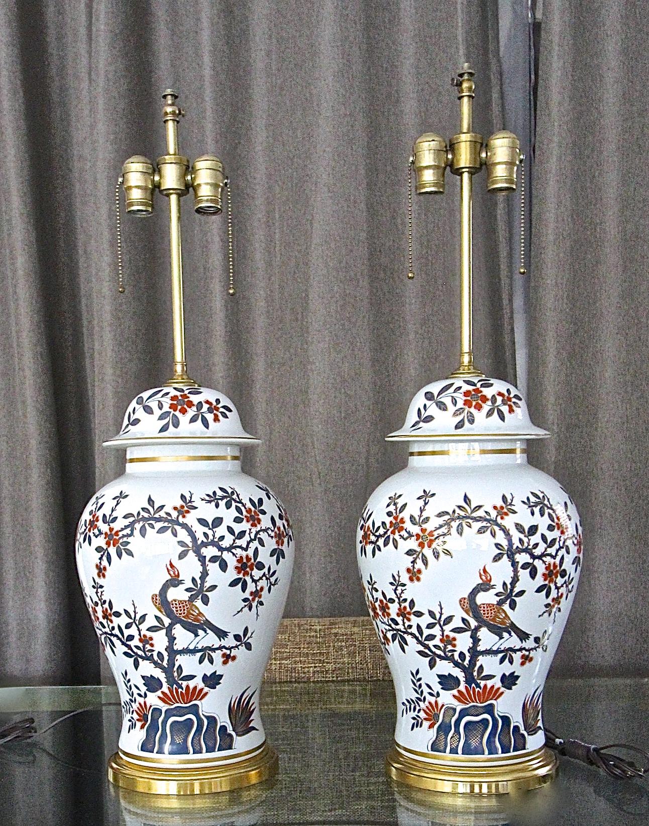 Pair Porcelain De Paris Chinoiserie Style Table Lamps 10