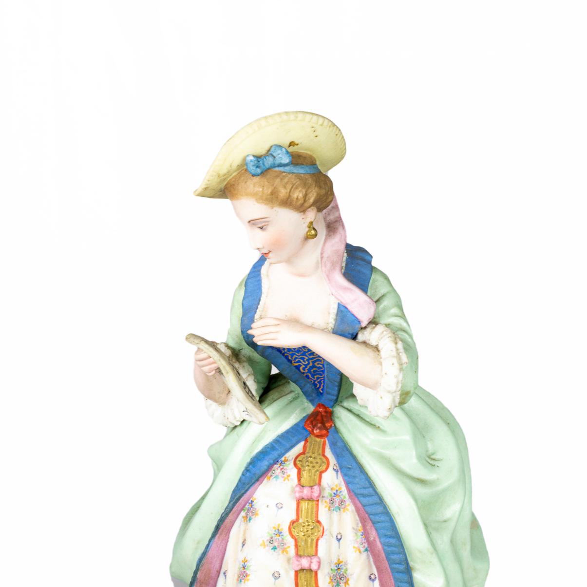Pareja de Figuras de Porcelana Guitarrista y Cantante, Siglo XIX, Francia en venta 7