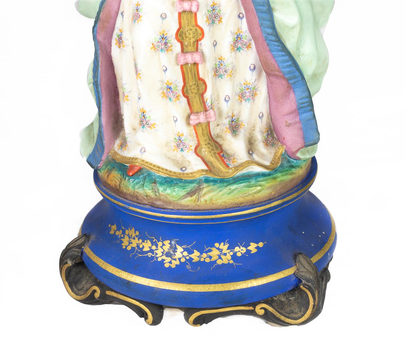 Pareja de Figuras de Porcelana Guitarrista y Cantante, Siglo XIX, Francia en venta 9