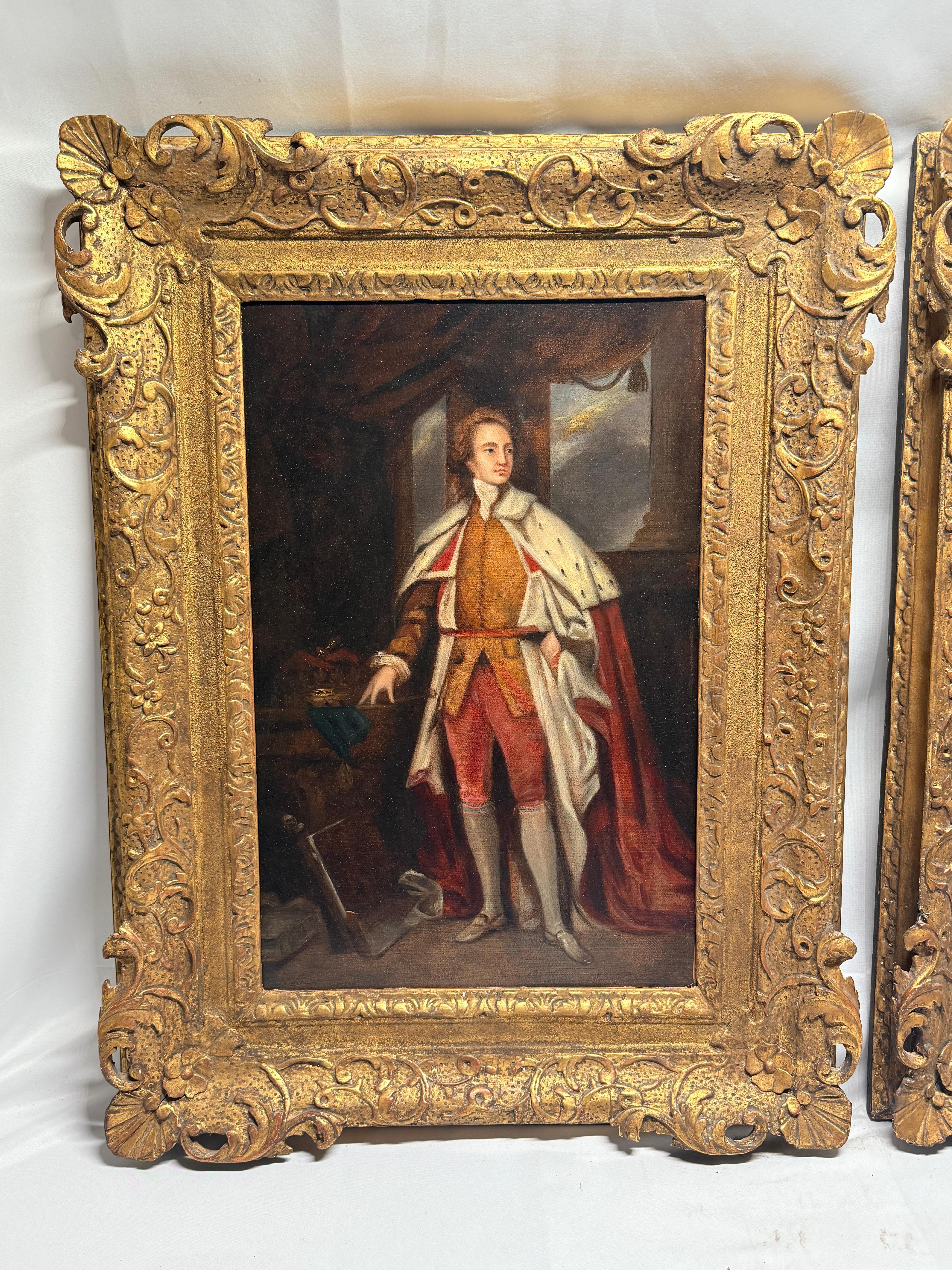 Paar, Porträtgemälde, die König Georg IV. und Königin Caroline darstellen, um 1800 (Englisch) im Angebot