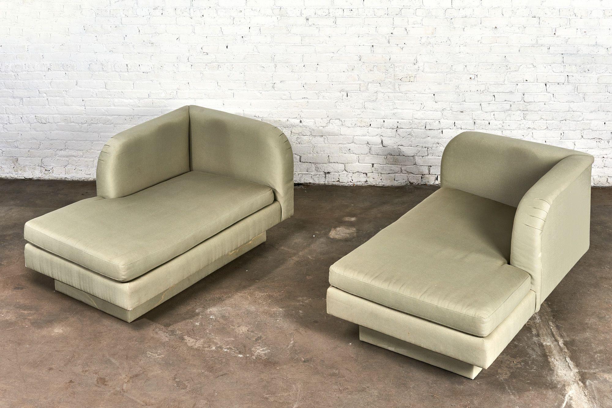 American Pair Post Modern Chaise Lounges, 1980