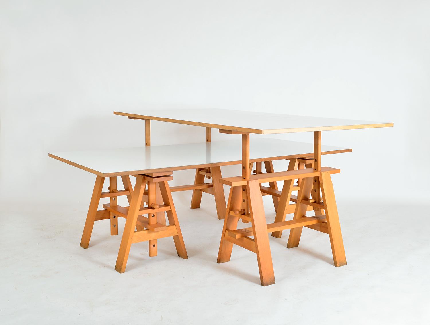 Post-Modern Postmodern Italian Leonardo Desks Work Tables Achille Castiglioni Zanotta, Pair