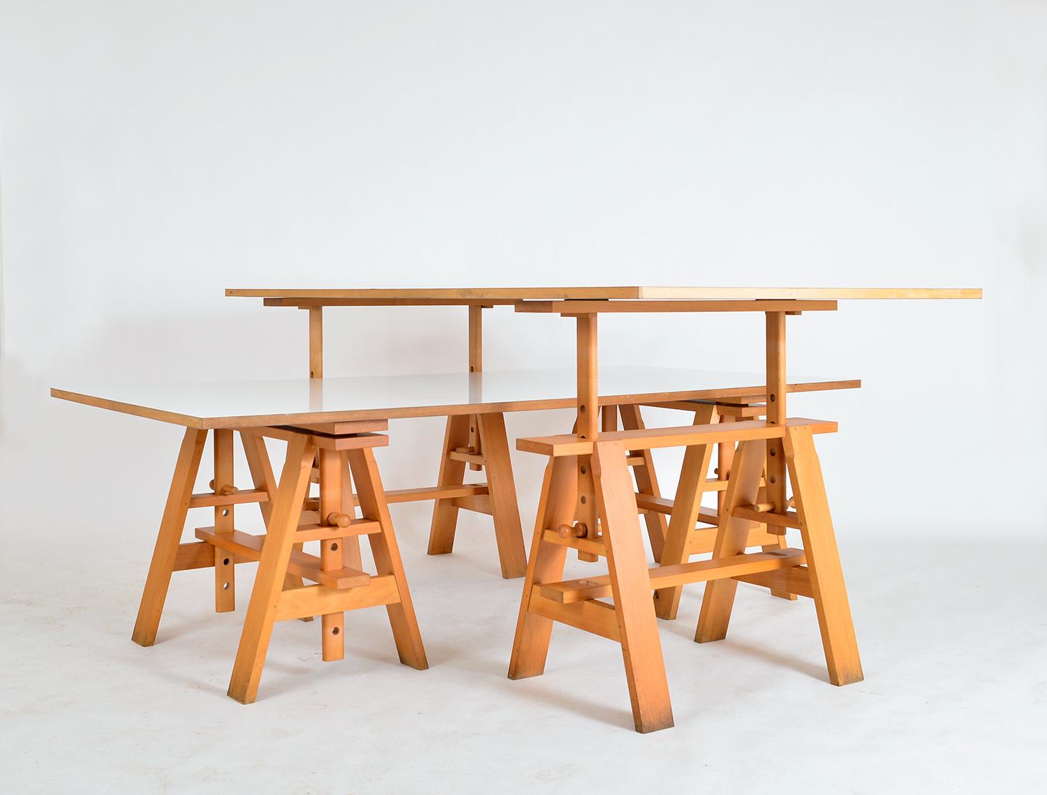 Postmodern Italian Leonardo Desks Work Tables Achille Castiglioni Zanotta, Pair In Good Condition In Sherborne, Dorset
