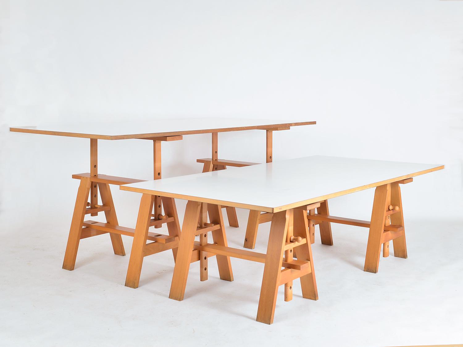 Formica Postmodern Italian Leonardo Desks Work Tables Achille Castiglioni Zanotta, Pair