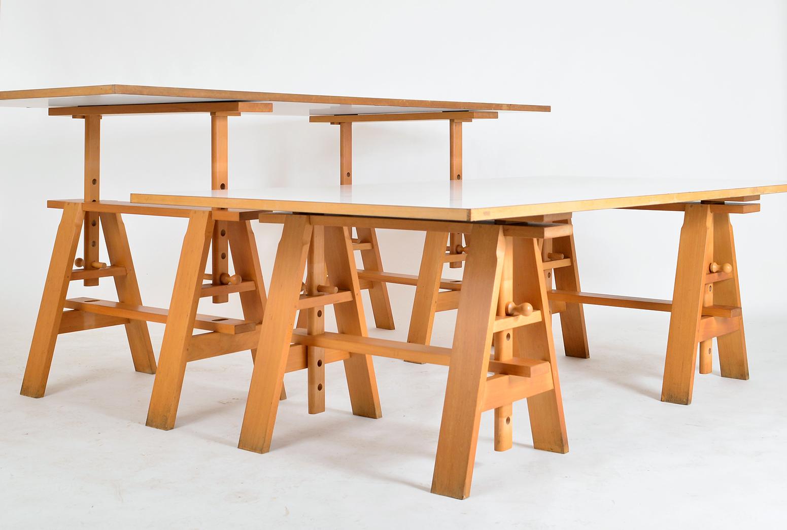 Postmodern Italian Leonardo Desks Work Tables Achille Castiglioni Zanotta, Pair 1