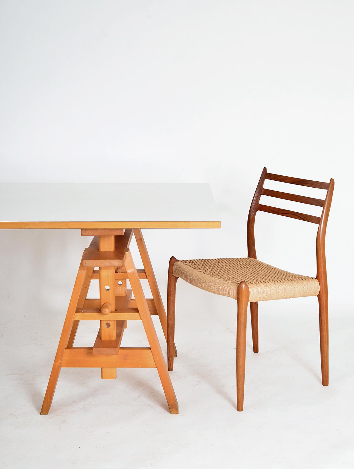 Postmodern Italian Leonardo Desks Work Tables Achille Castiglioni Zanotta, Pair 3