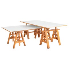 Retro Postmodern Italian Leonardo Desks Work Tables Achille Castiglioni Zanotta, Pair