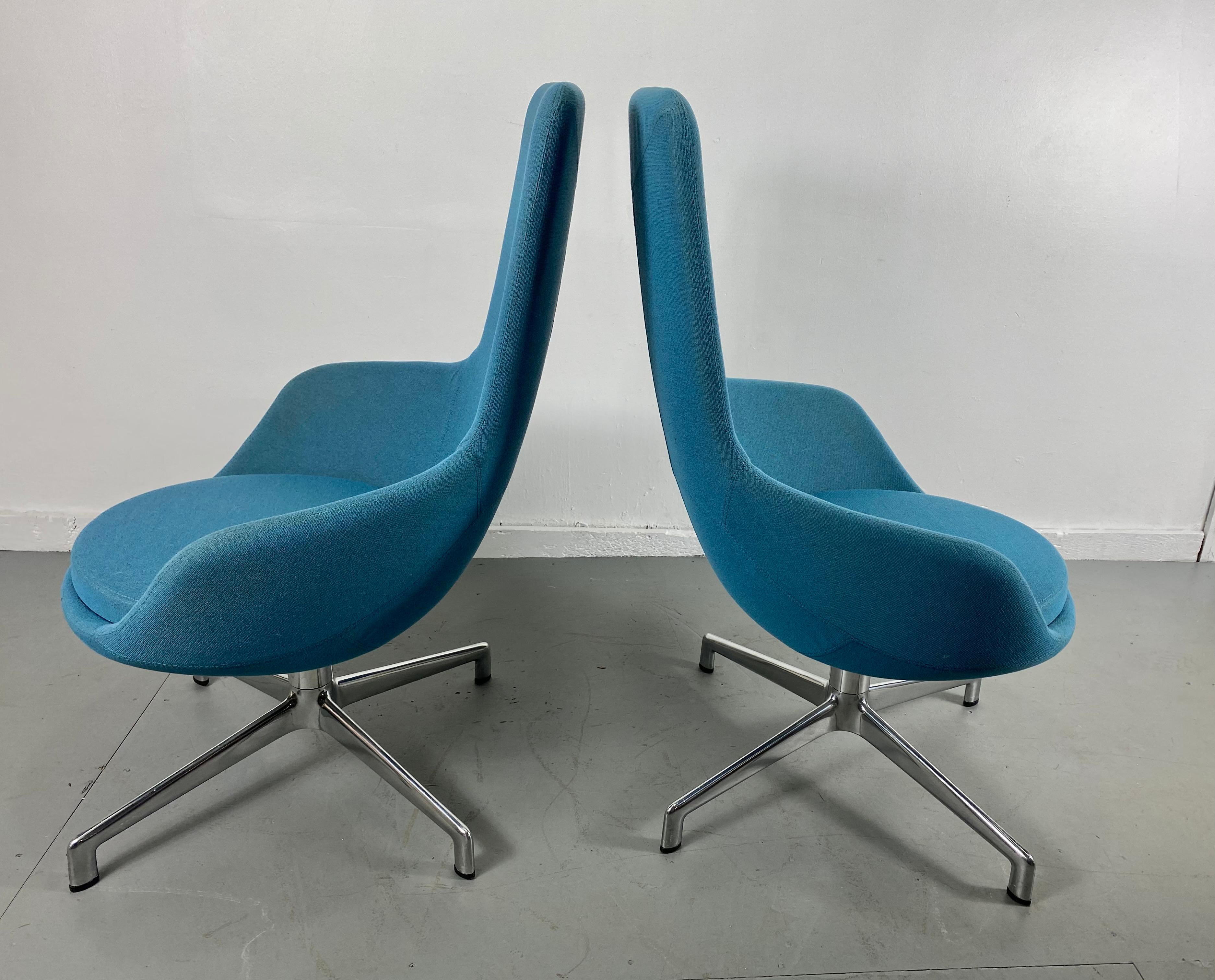 Aluminum Pair of Post Modernist Lounge Chairs, Juxta Chair by Keilhauer