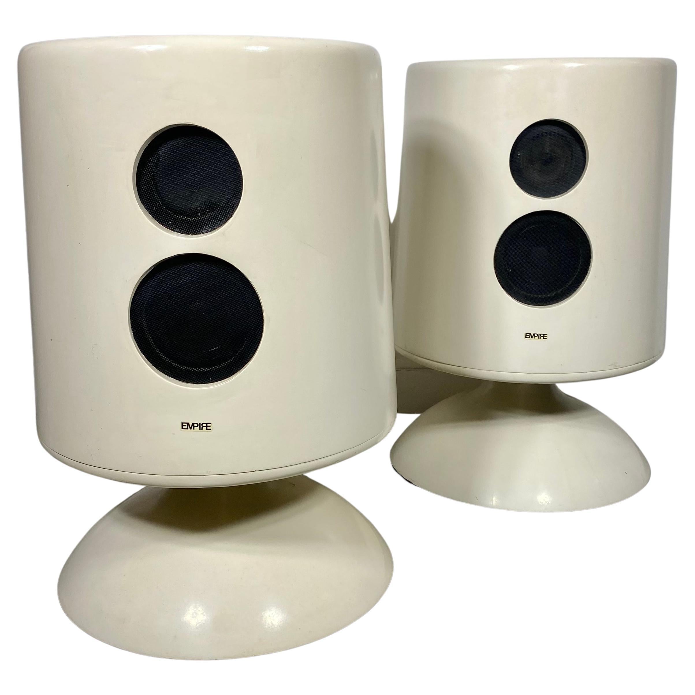 Pair Post Modernist / Spaceage Fiberglass Stereo Speakers  Empire , Jupitar 6500