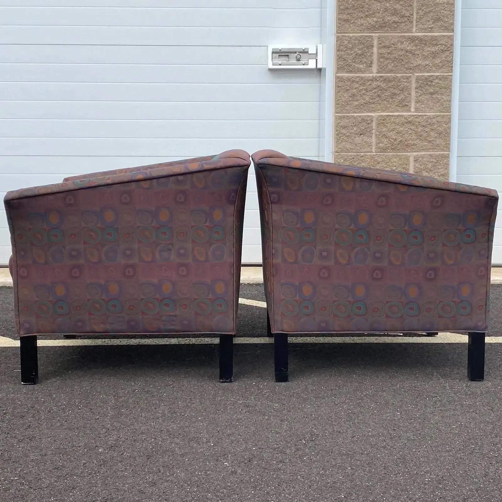 Post-Modern Pair Postmodern Jack Cartwright Morse Lounge Chairs (A) For Sale