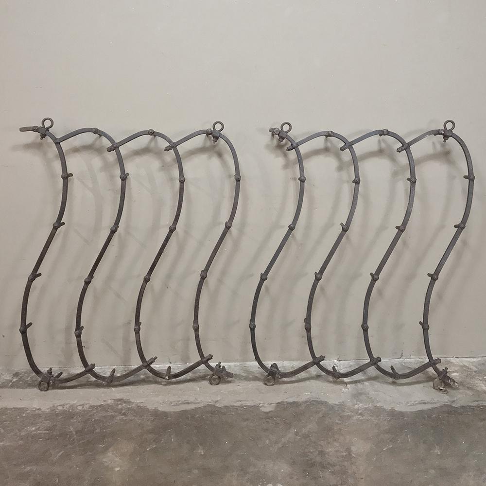 Pair of Pot Racks, 19th Century Wrought Iron Soil Aerators In Good Condition For Sale In Dallas, TX