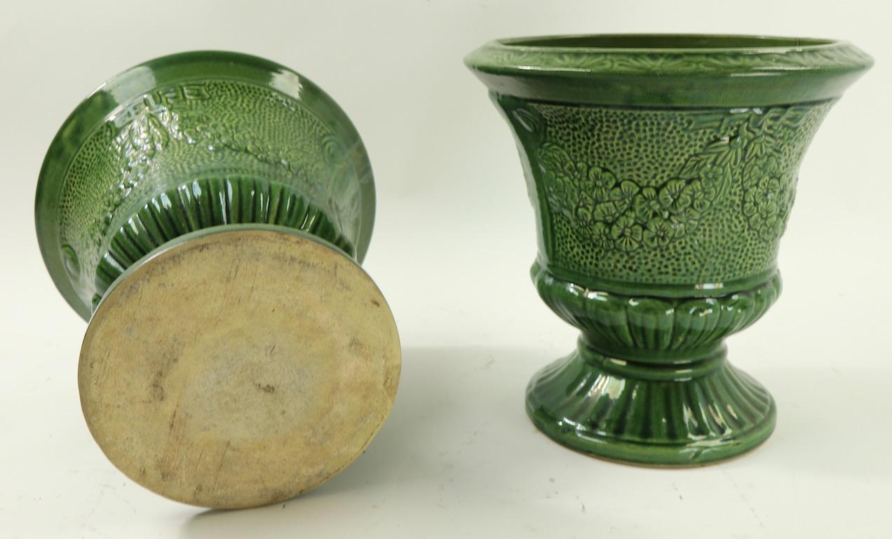 Pair of Pottery Jardinières Planters, Urns, Possibly Zanesville 2